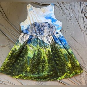 Modcloth mountain landscape dress 2x